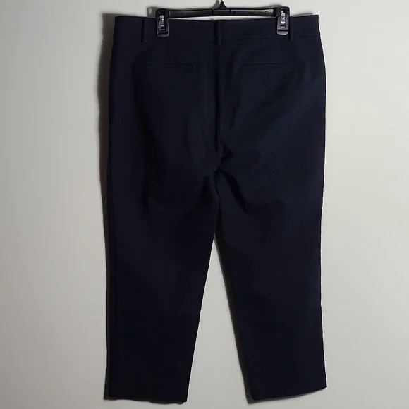 LOFT The Riviera Slim Cropped Pant in Navy Blue Size 14 - Picture 9 of 14